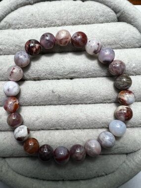 Multi-Tone Agate Beaded 8mm Stretch Bracelet